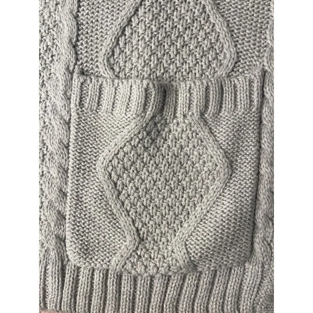Venus Cardigan Sweater Women 2X  Long Line‎ Black Button V Neck Heather Gray